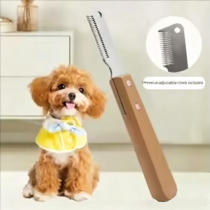 Professional Dog Comb Stainless Steel Wooden Handle Stripping Knife Pet Hair Remover Grooming Tools Undercoat Brushes grooming