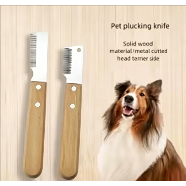Professional Dog Comb Stainless Steel Wooden Handle Stripping Knife Pet Hair Remover Grooming Tools Undercoat Brushes grooming 