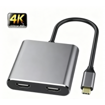 Type-C Hub Docking Station to HDMI*2 4K USB3.0 PD Fast Charging Dual Screen Extend Display USB C Hub Converter for Macbook